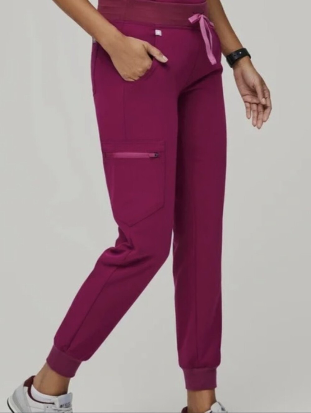 Figs Dark Magenta Zamora Jogger Scrub Pants